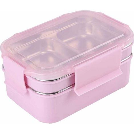 Boîte à lunch Bento Box Isolation et prévention des fuites Boîte à lunch écologique en acier inoxydable pour enfants et adultes (Rose), Fei Yu