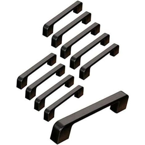 10pcs poignée meuble entraxe 96mm-poignée porte cuisine noire poignee barre meuble poignee de cuisine noire