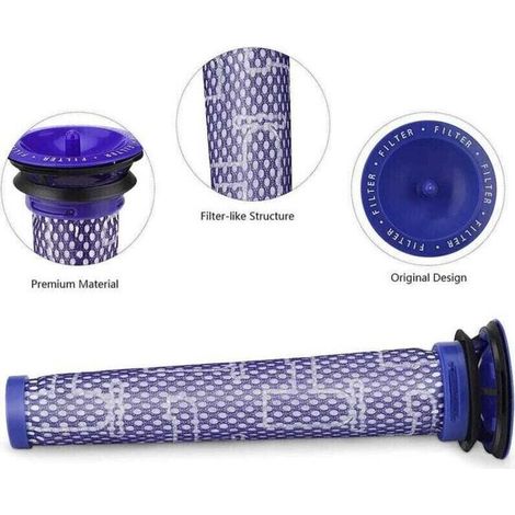 Ulisem Filtre pour Dyson V8/V7, Filtres de Rechange Lavable pour Aspirateur Dyson et Animal, Avec 2 Post-Filtres HEPA, 2 Pré-Filtres, 1 Outil de Nett (1/3)