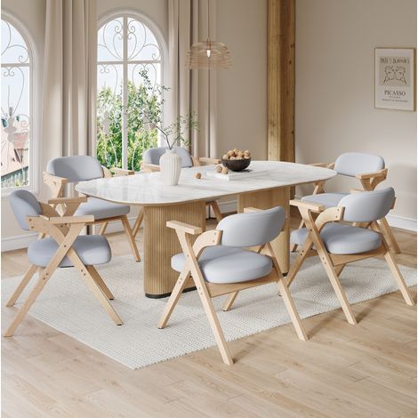 Set di 6 sedie da pranzo pieghevoli 64,5x67,5x76 cm in legno grigio salvaspazio – MEUBLIV (1/5)