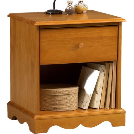Chevet Pin Miel de Style Anglais 1 Tiroir 1 Niche L 51 H 56.5 P 42.5 cm (1/5)