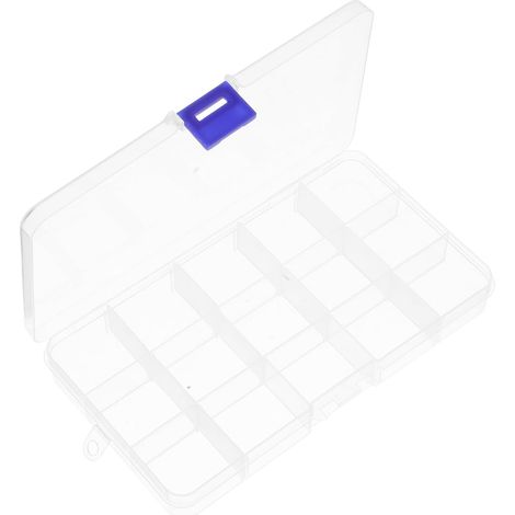 Boîte de Rangement Transparente 6pcs en Plastique 15 Compartiments avec Séparateurs Ajustables Polyvalente pour Bijoux et Fournitures de Bureau pour Loisirs Créatifs (1/5)