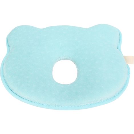 Oreiller doux pour bébé nouveau-né, prévient la plagiocéphalie, coussin de soutien pour le sommeil, ours bleu (1/5)