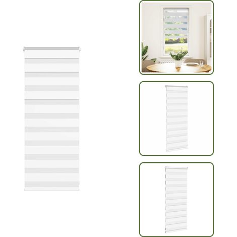 vidaXL Zebrarollo Weiß 65x100 cm Stoffbreite 60,9 cm Polyester (1/5)