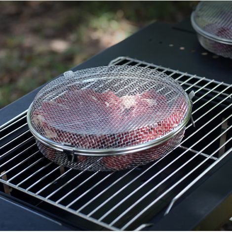 2Pcs Cage Grill BBQ Acier Inoxydable 304, Multifonction 20x5cm, Pour Four, Air Fryer, Popcorn, Séchage (1/4)