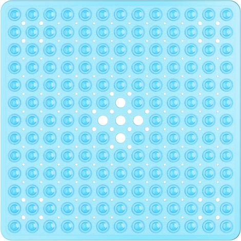 Tapis de douche carré antidérapant et anti-moisissure - 53 x 53 cm, avec ventouses et trous d'évacuation (1/5)