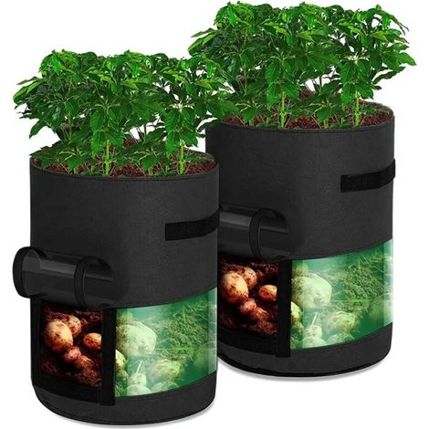 2 pièces Pot de Plantation Respirant 10 Gallons – pour Légumes, Fraises, Pommes de Terre – Sac Durable 35 cm x 45 cm (1/5)