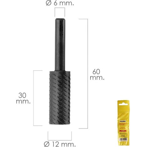 Fresa Rotativa Para Metal Cilindrica Ø 12 mm. Para Taladro / Fresadora