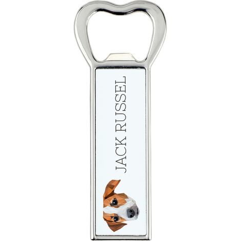 Apribottiglie con foto e dedica per la birra Art-Dog, raffigurante un Jack Russell Terrier. (1/5)