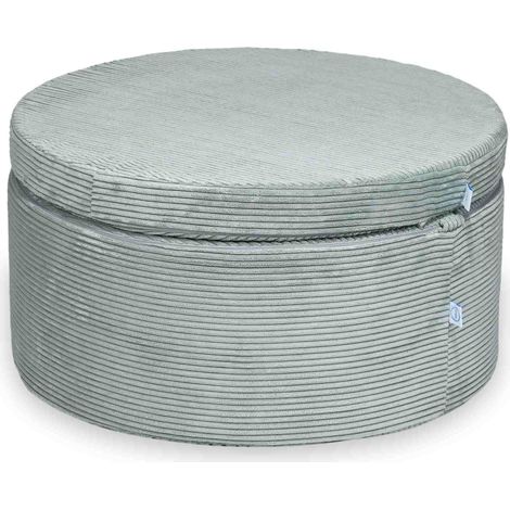 Pouf de jeu modulaire en velours côtelé vert menthe clair (1/5)