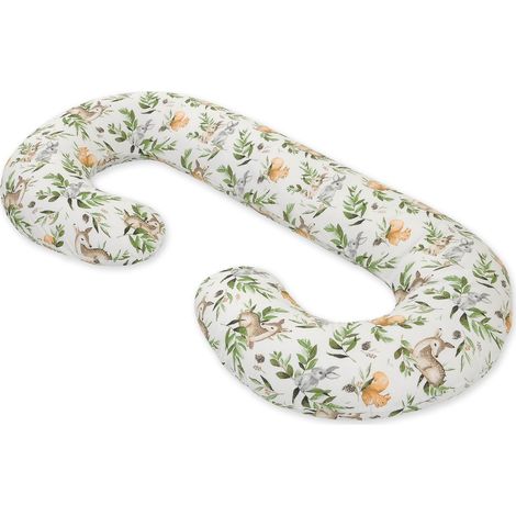 Coussin de grossesse type C, housse amovible, pour femmes enceintes, pour l'allaitement - Vert forêt (1/4)
