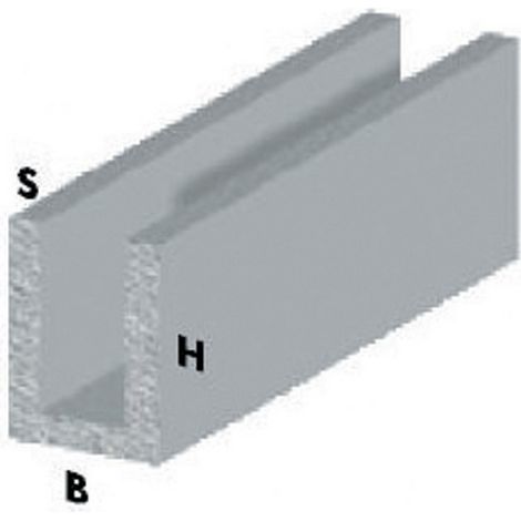 PROFILO CROMO H.200 CANALINO U 10X10X1. Prezzo per 1 pezzo. (1/2)