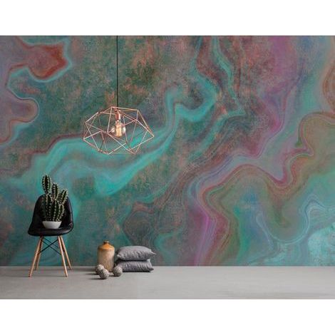 Papier peint panoramique multicolore à motifs Tapisserie panoramique design couloir Papier peint panoramique abstrait idéal salon tendance (1/3)