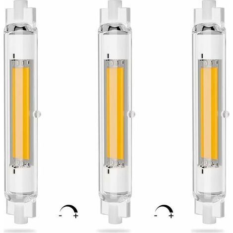 R7S LED 118mm Dimmable 20W Économie Énergie COB Ampoule LED R7S Équivalent à J118mm 200W Halogène Lampe, Blanc Chaud 3000K, Pas Scintillement, 2000LM, Éclairage à Faisceau 360°, CRI 90Ra, Lot de 3 [Cl (1/5)