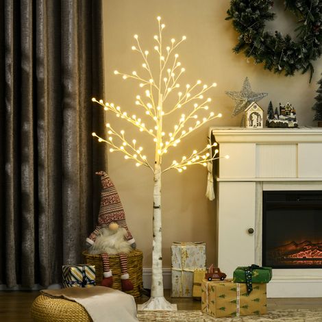 Arbre synthétique avec 120 lumières LED IP44 avec luminosité réglable Décoration intérieure 20x20x150 cm Blanc (1/5)