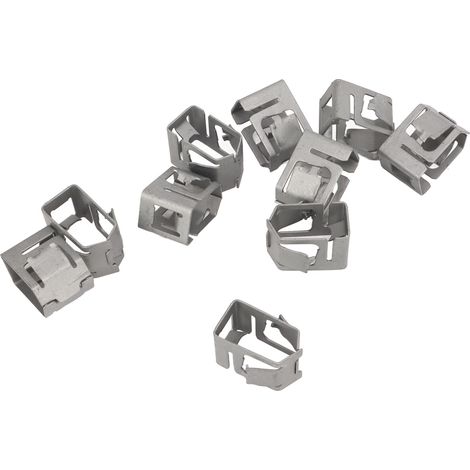 10 fixations solaires en acier à ressort, revêtement zinc-aluminium, pinces d'extrémité pour rail, installation de panneaux photovoltaïques (1/5)