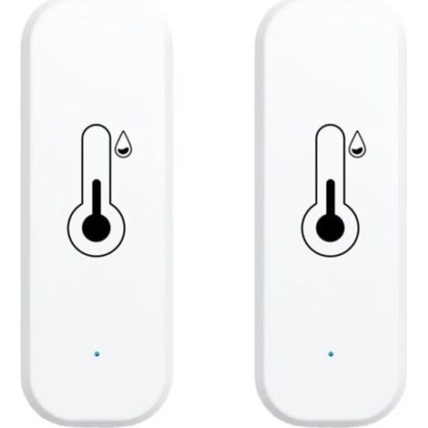 Lot de 2 Capteurs Hygromètre Thermomètre WiFi – Sondes Température Humidité Alertes Smartphone Surveillance Distance (1/5)