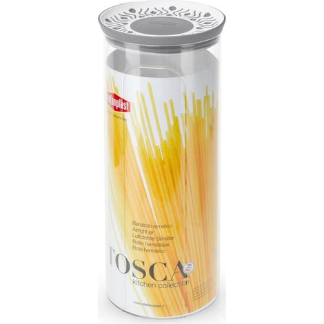 Stefanplast Tosca Behälter, Luftdicht, Rund, 2,2 L, Grau
