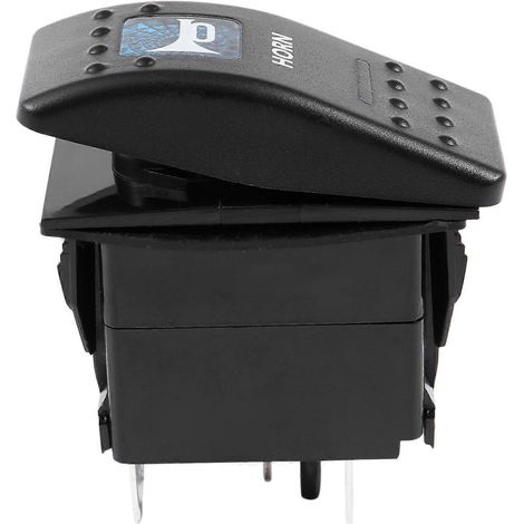 Interrupteur à bascule LED à motif de klaxon bleu 12V/20A 24V/10A (1/5)