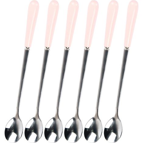 Louche à Long Manche Louche Agitateur à Café Cuillère en Acier Inoxydable Cuillère Boisson Couverts - 6 pcs (1/5)