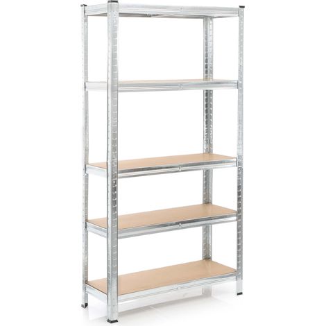 Wiltec Scaffale per carichi pesanti zincato 180x90x40cm 875 kg Sistema a incastro Acciaio 5 ripiani (1/5)