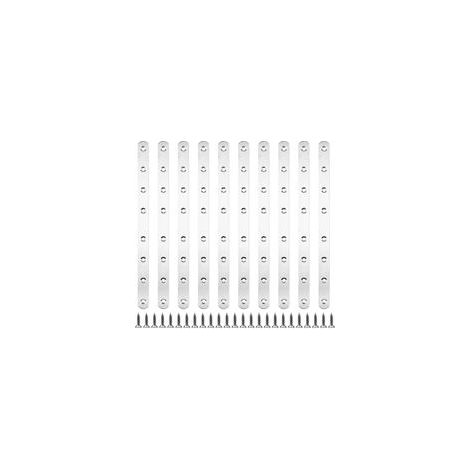 10 pièces de plaques de fixation en acier inoxydable, dimensions 293 × 19 × 3 mm, éléments de fixation plats et droits pour l’assemblage de lits, chaises et tables – inclut 80 vis de fixation (1/5)