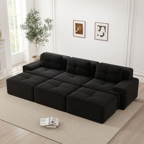 Sofá modular de pana con asiento profundo OKMYHOME (1/5)