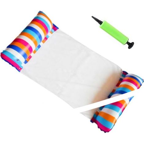 royaluxe -Matelas de piscine flottant, flott gonflable 4 en 1, flott inclinable, multi-usage, pliable, portable, hamac d'eau, filet de matelas de piscine, hamac de piscine