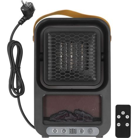 Petit radiateur électrique Portable pour usage intérieur, 220V, silencieux, avec télécommande, pour bureau, chambre à coucher, prise ue (1/5)