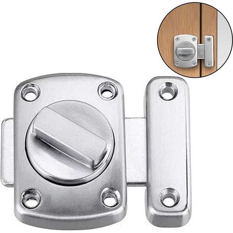 Verrou de porte supplémentaire, loquet de salle de bain, verrou à pêne en acier inoxydable