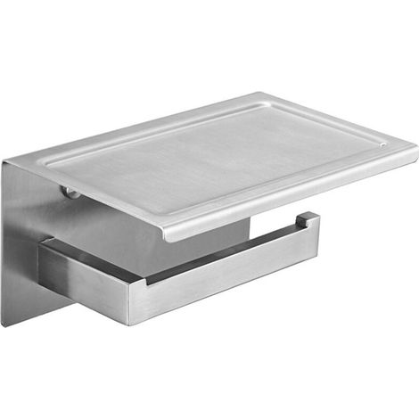 Wall-Mounted Toilet Paper Holder in 304 Stainless Steel, Toilet Roll Holder with Phone Holder - Sunny (1/3)