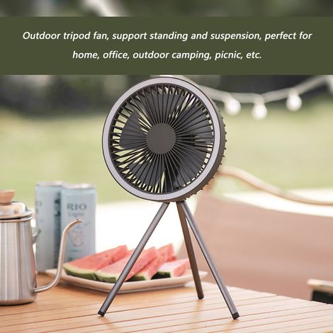 Ventilatore da campeggio Toivize ricaricabile tramite USB da 10000 mAh – 3 velocità regolabili – Silenzioso – Leggero e portatile, ideale per tenda, ufficio, viaggi e notti estive. (1/5)