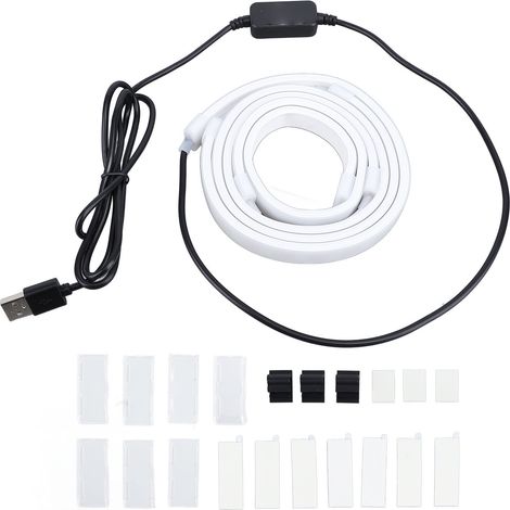 Striscia LED RGB per Monitor 32 Pollici – Retroilluminazione Sync Colori, USB Plug & Play – Silicone Flessibile – Design Moderno Gaming – Ideale per Ufficio e Setup PC (1/5)