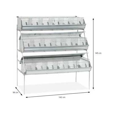 CONIGLIERA PER INGRASSO FONDO RETE 18 BOX