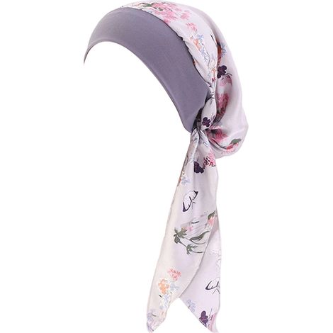 1 Foulard en satin, léger et élastique, imitation soie, pour femmes et filles, couvre-chef quotidien (1/5)