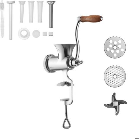 Hachoir à viande manuel - DUOKU - N° 5 - Acier inoxydable 304 - De table - Grille de hachage 4,5/8 mm - Qualité exceptionnelle (1/5)
