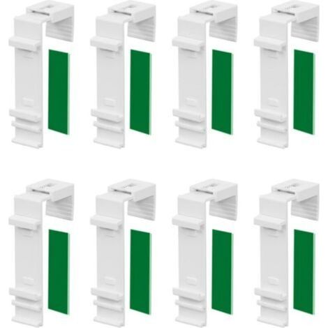 Staffe lunghe per tende plissettate – Set di 8 staffe a muro, non richiedono foratura, compatibili con tende doppie.