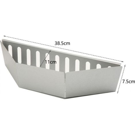 Lot de 2 paniers à charbon de bois pour barbecue - Pour camping et hayon - Design zingué (1/3)