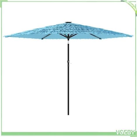 Parasol de jardin - FAFEICY - 4005106 - carré 288x288x225 cm - mât acier - toile polyester anti-UV bleu (1/5)