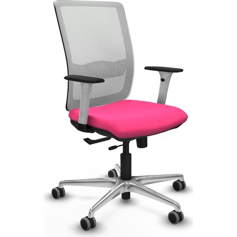 Sedia piqueras y crespo Haches similpelle rosa rete bianca (1/2)