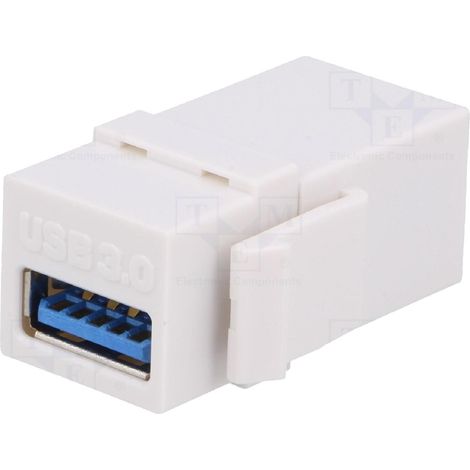 Coupleur Keystone USB A femelles 2.0 - Blanc