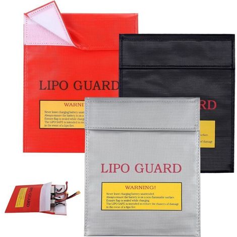 Sacs de sécurité ignifugés et étanches de 22,5 x 18,5 cm. Sacs ignifugés et antidéflagrants pour batteries au lithium, documents, bijoux et objets de valeur. (1/4)