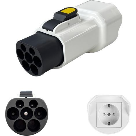 Adaptateur de prise portable de type 2 vers 16 A, compatible avec les prises de charge 110-220 V CA, certifié CE, pour la charge à domicile et en voyage (prise AU).