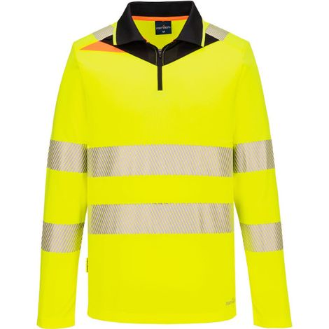 Polo de manga larga DX4 con cremallera de alta visibilidad DX419 6XL Amarillo/Negro (1/2)