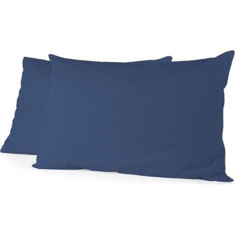 Set mit 2 rechteckigen Kissenbezügen – 50 x 70 cm – 100 % Baumwolle – Blau (1/5)