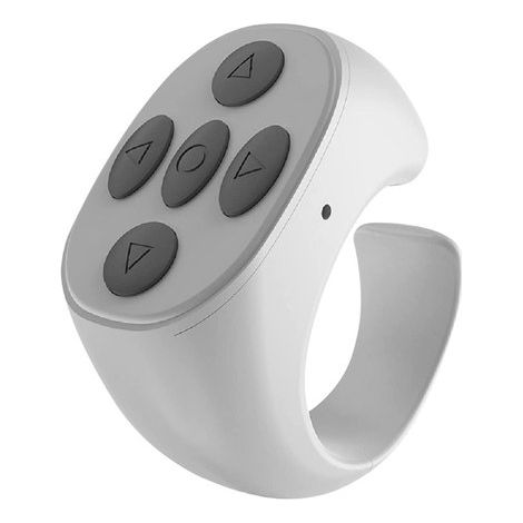 Control remoto inalámbrico Bluetooth con función de pasar páginas, modelo JX05 blanco. (1/5)