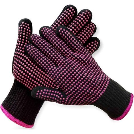 Guanti resistenti al calore, 1 paio di guanti isolanti, taglia M, guanti da barbecue, protezione per le mani, guanti da lavoro, guanti termici con silicone antiscivolo (1/5)