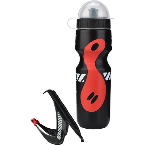 Gourde vélo 650ml avec support de cadre pour VTT et vélo de montagne (Noir) (1/5)
