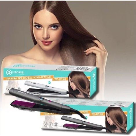 Linq - Piastra Elettrica Per Capelli Lisci Mossi Ondulati Con Pettine 60 W Ptc Tx-8368 - (1/4)