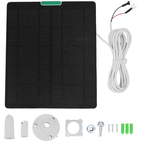 Ortviai Panneau Solaire 10 W pour Ring Video Doorbell 4/3/Plus – Chargeur Étanche ETFE Blanc Haute Efficacité (1/5)
